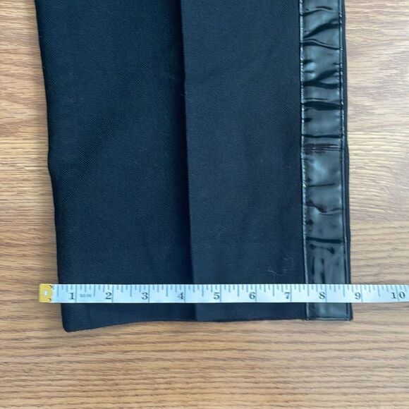 MARC JACOBS Black Capri Crop Pant Womens Patent Leather Detail Wool $228 - Picture 7 of 12